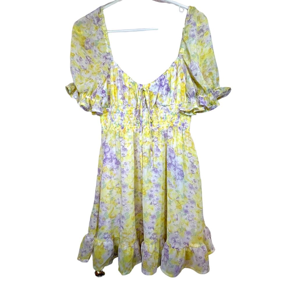 HYFVE Watercolor Floral Babydoll Dress - Size  L - Picture 13 of 14